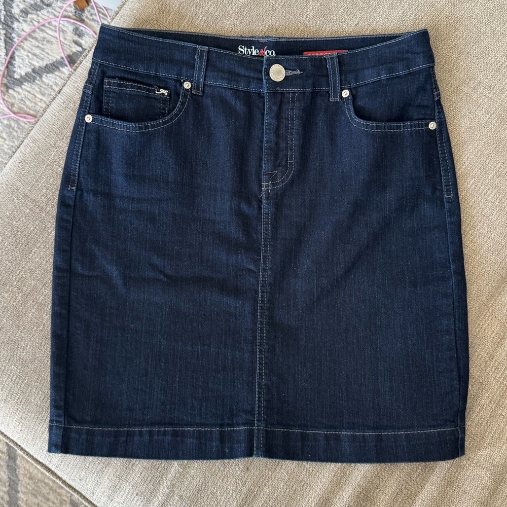 Style & Co. Dark Indigo Denim Pencil Skirt